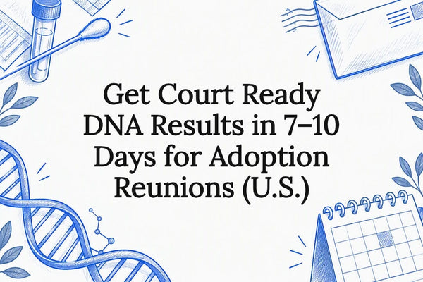 DNA testing reunion article title card