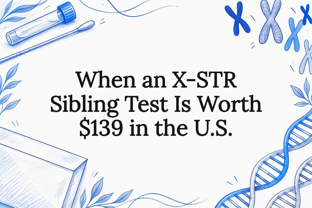 Decorative X-STR sibling testing title card