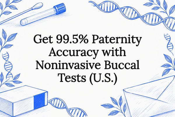 Decorative cheek swab DNA testing title card