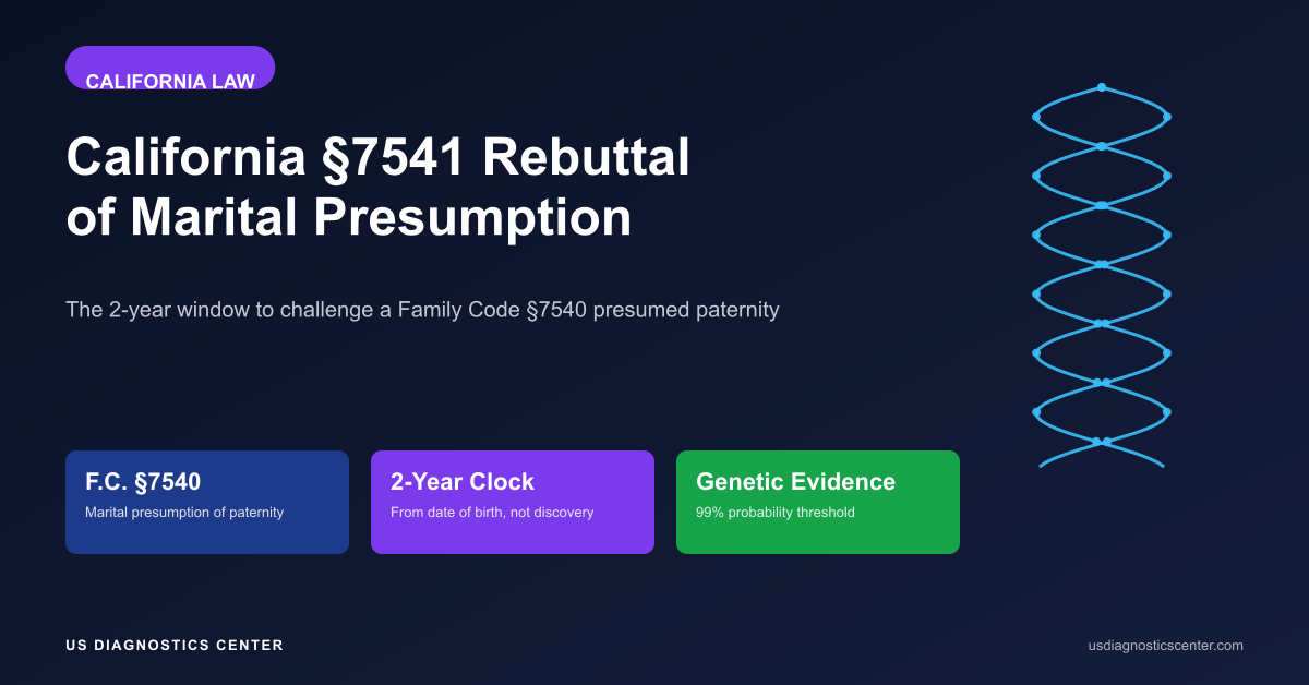 California Family Code §7541: The 2-Year Window to Rebut the Marital Presumption of Paternity