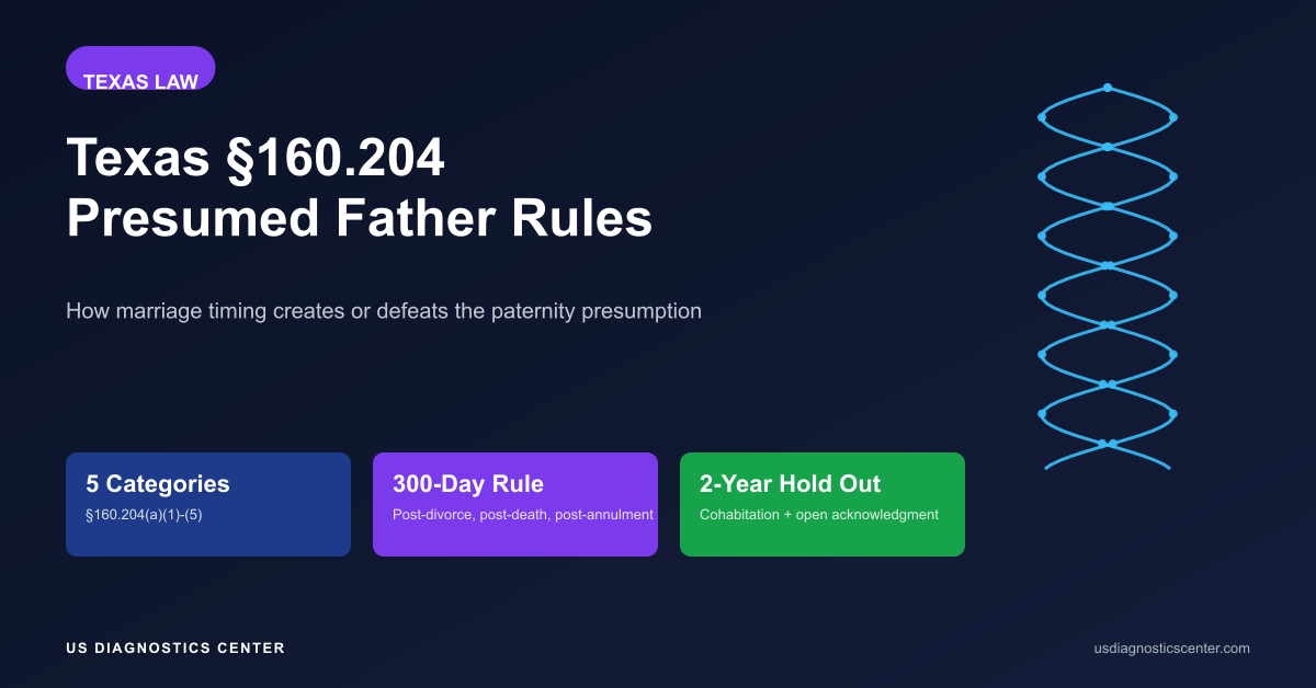 Texas Family Code §160.204 Presumed Father Rules: How Marriage Timing Creates or Defeats the Presumption